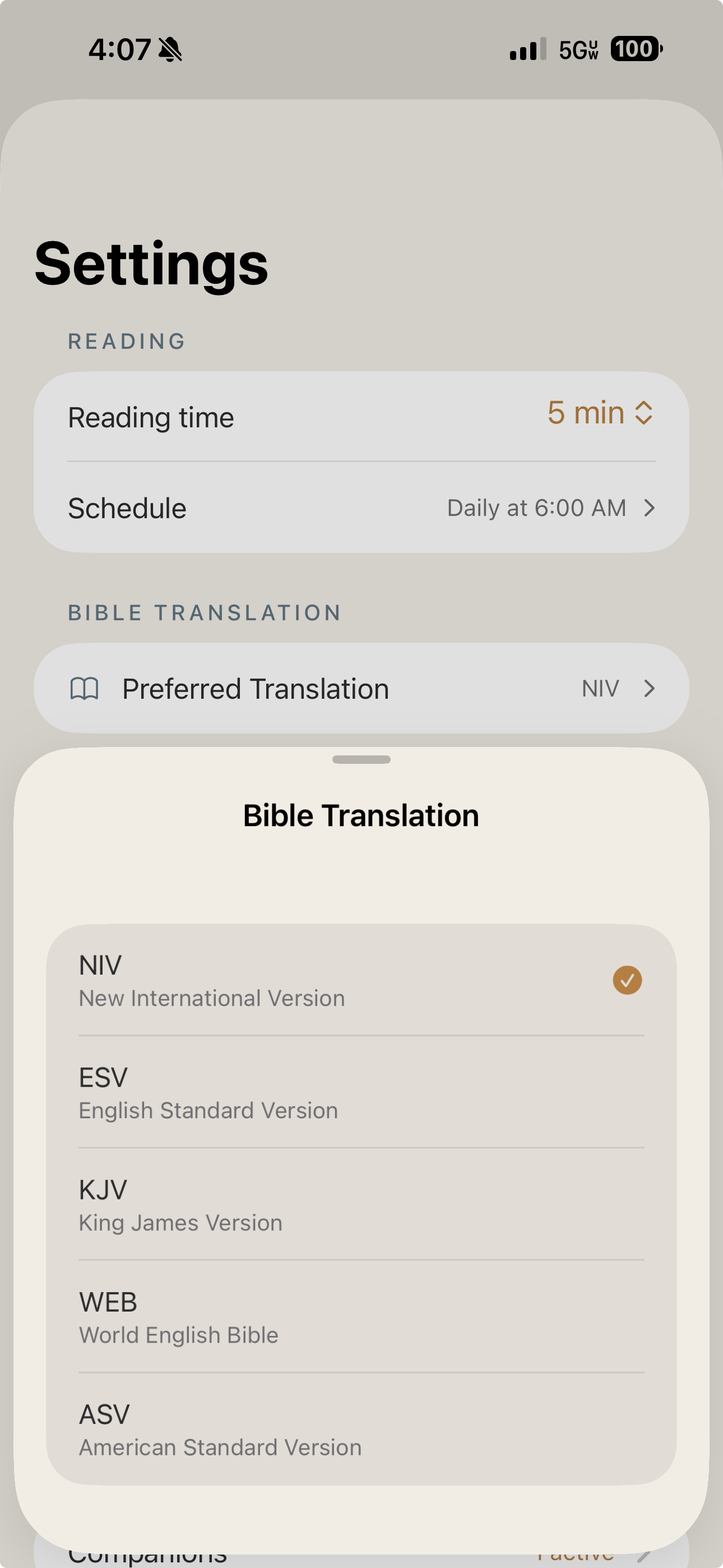 Choose your Bible translation